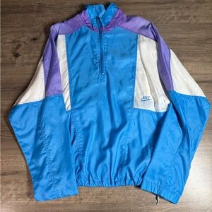 Vintage Nike Windbreaker Block Print Full-zip Large